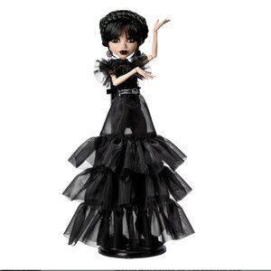 Monster High Wednesday Doll, Rave’N Wednesday Collectible in Black Gothic Gown